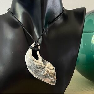 Handmade Shell Pendant Cord Necklace Coastal Natural Resort Men Women Boho